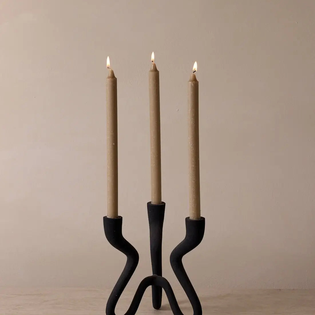 Ebony Elevated Black Aluminum Candelabra - 9.5" Modern Candle Holder