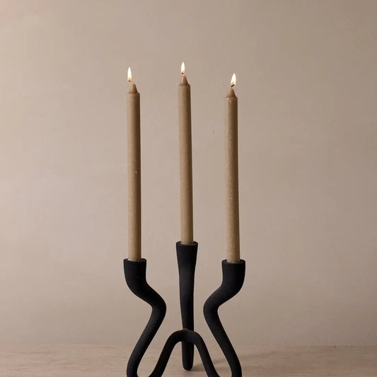 Ebony Elevated Black Aluminum Candelabra - 9.5" Modern Candle Holder