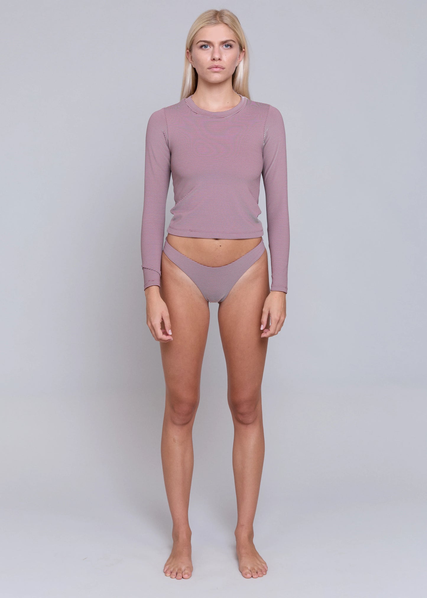 Bobbi Two Tone Rib Bottom- Marsala