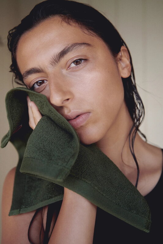 Agnes Face Cloth - Moss