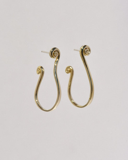 Fern Hoops - Brass