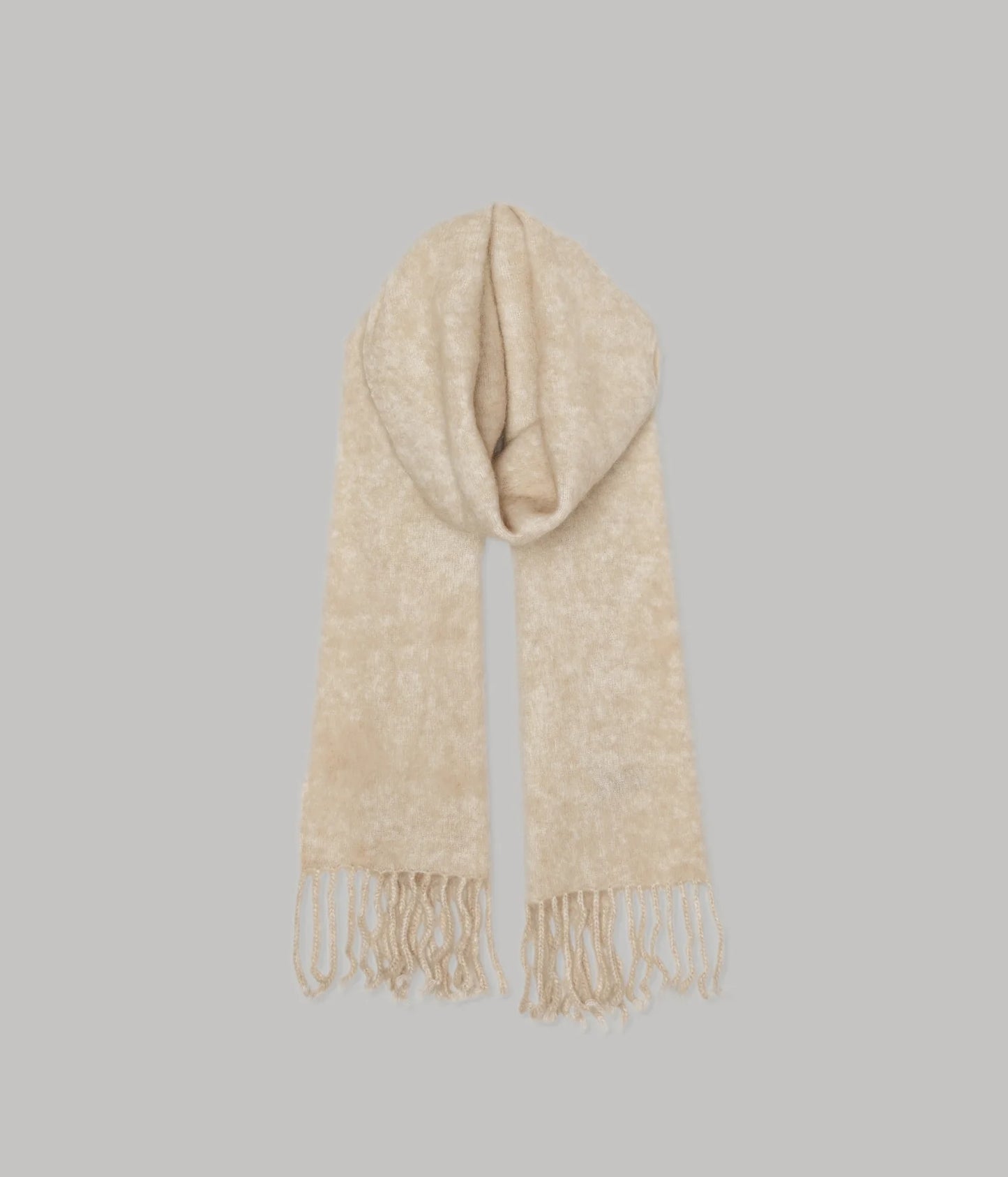 Brushed Mohair Scarf in Wheat