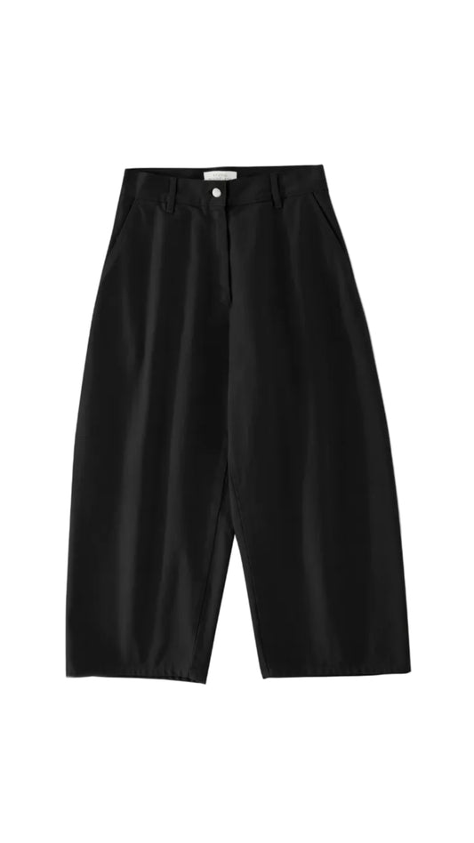 Chalco Wide Leg Denim Pant- Washed Black
