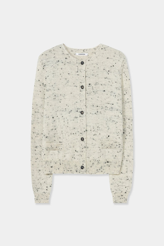 Merino Wool Flecked Cardigan