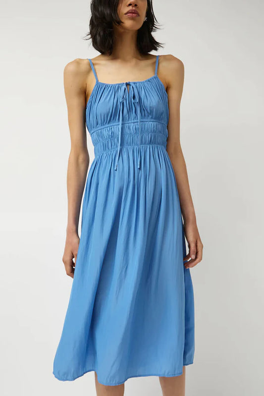 Gabriela Amalfi Blue Silky Dress - Blue