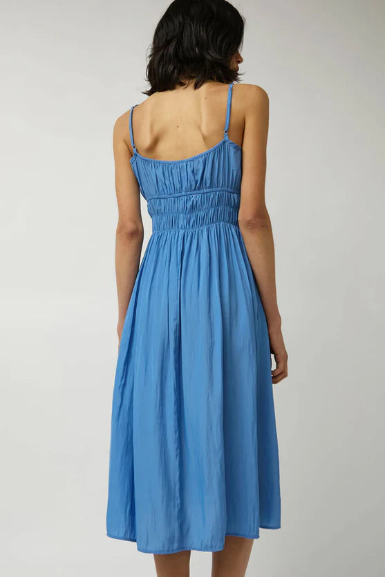 Gabriela Amalfi Blue Silky Dress - Blue
