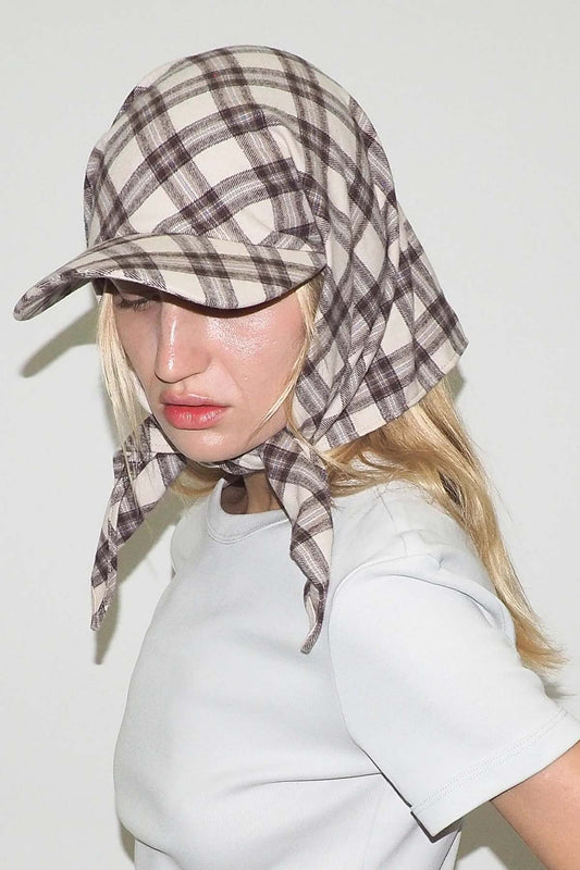 Brim Scarf - Beige Plaid