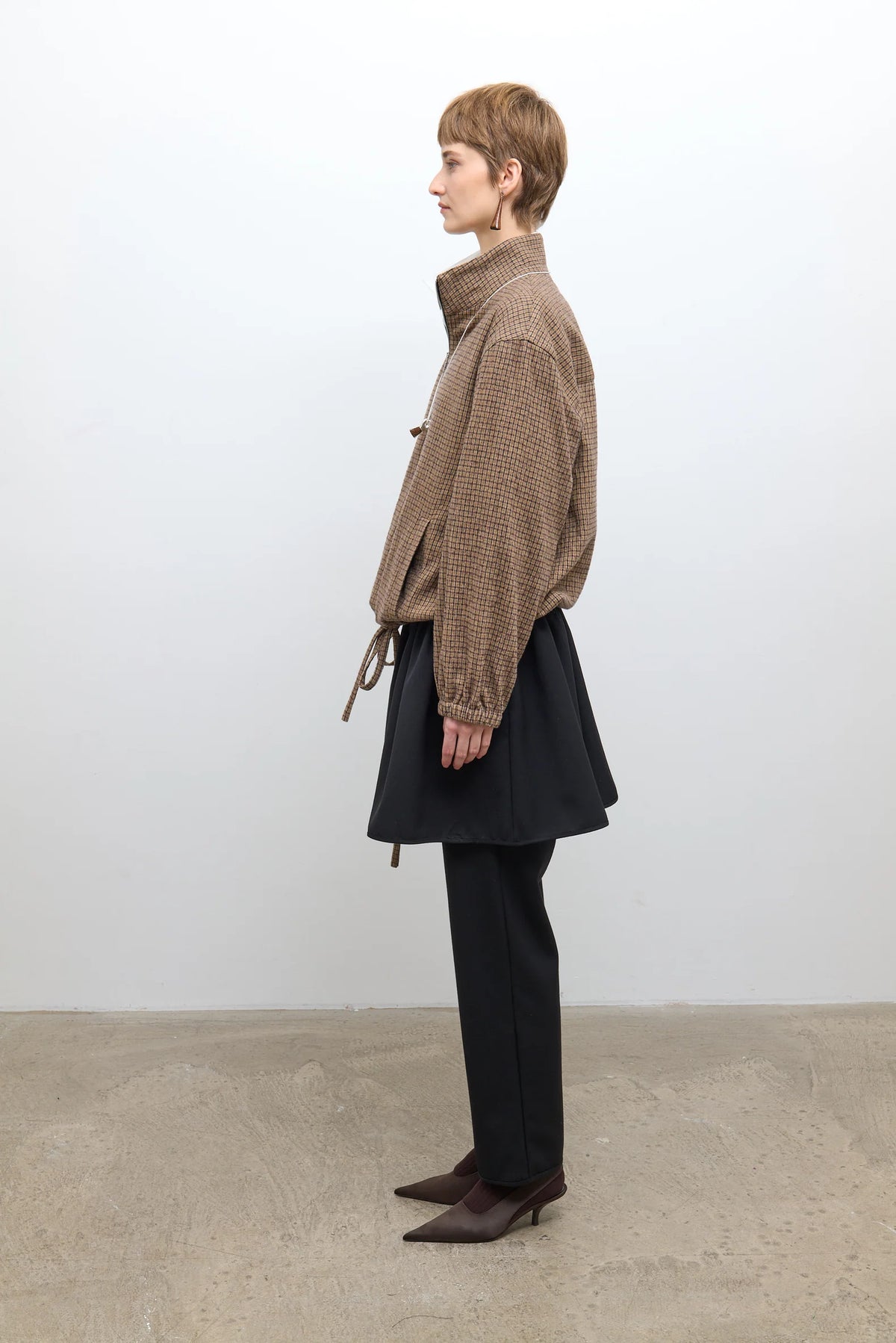 JAPANESE CHECK COTTON/WOOL TWILL MILES PULLOVER