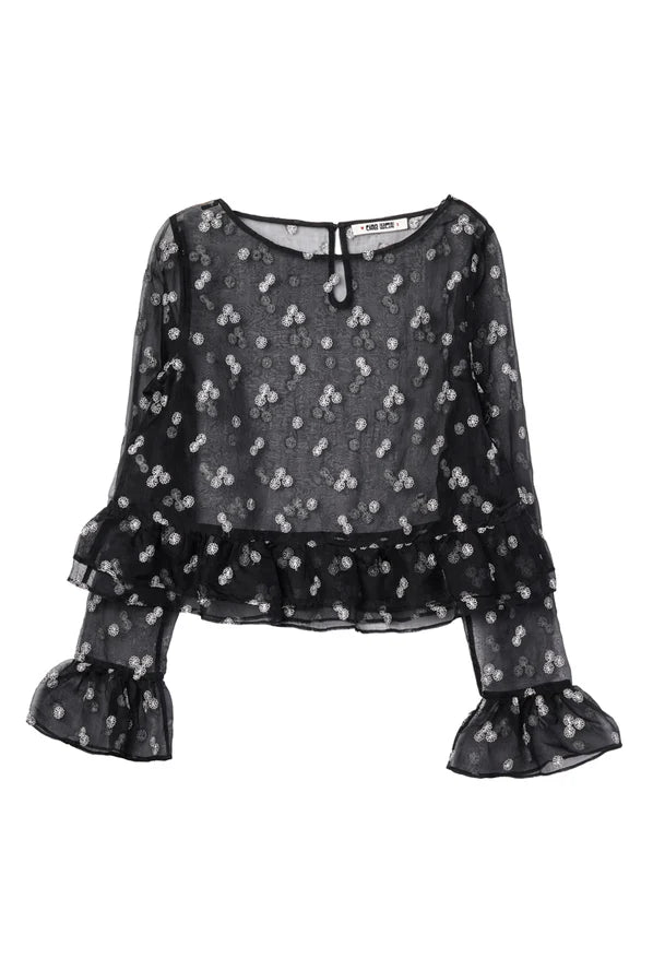 Andria Black Organza Top