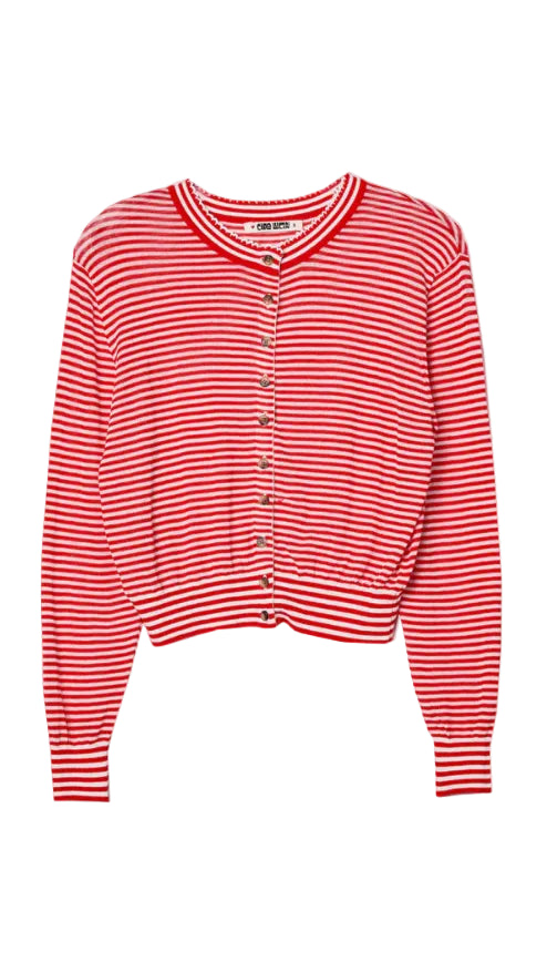Hydra Red Stripe Cardigan