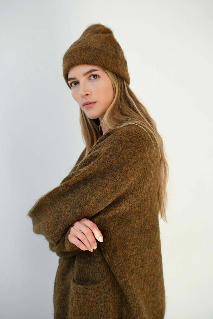 Brushed Mohair Beanie in Spicees