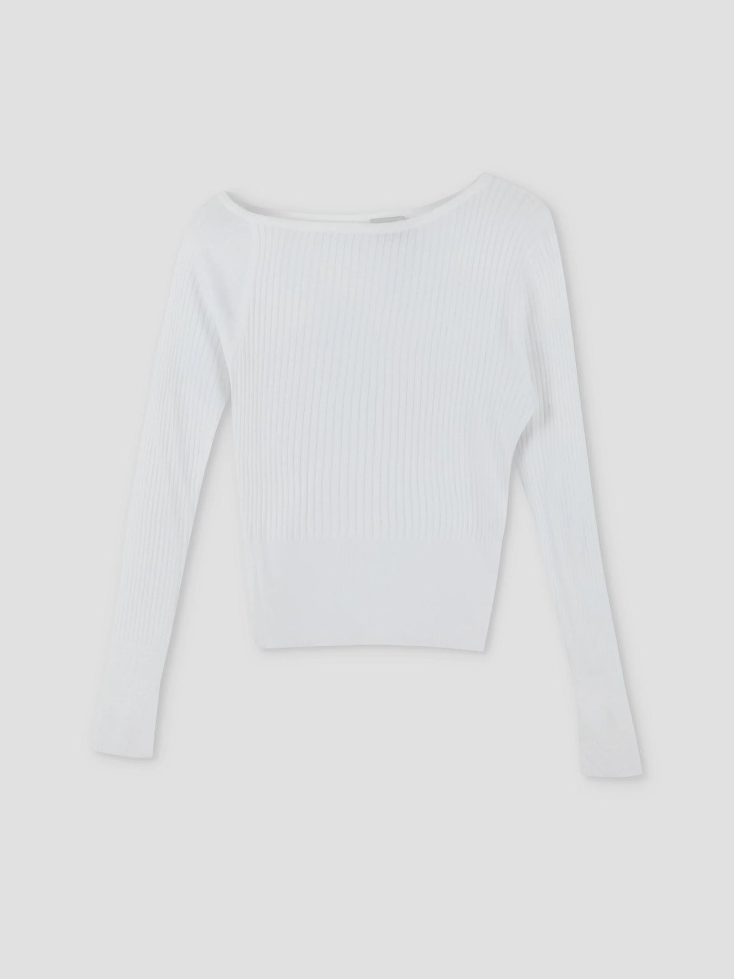 Shoulder Knit Top- White
