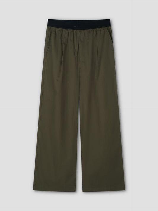 Contrast Waist Pant- Olive