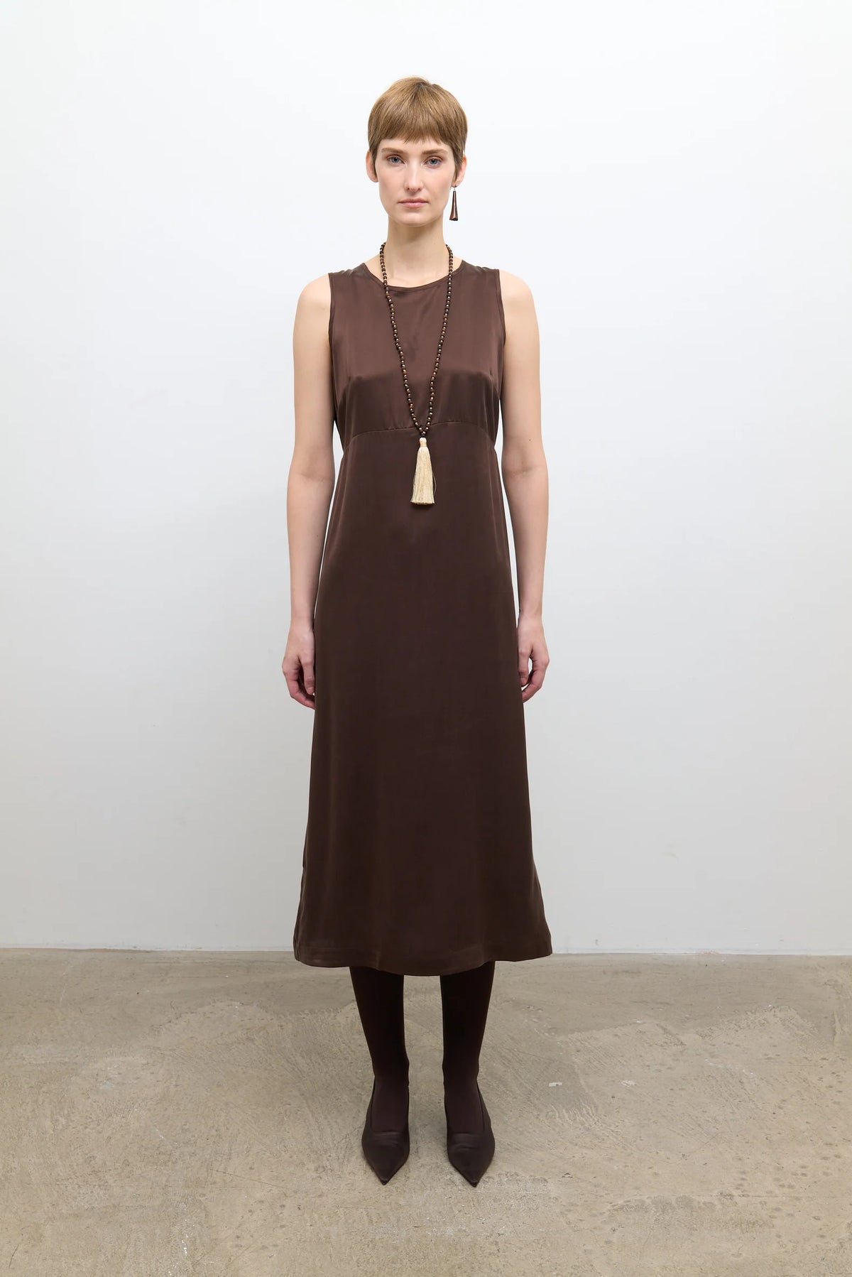 SANDWASHED SATIN ERIKA DRESS
