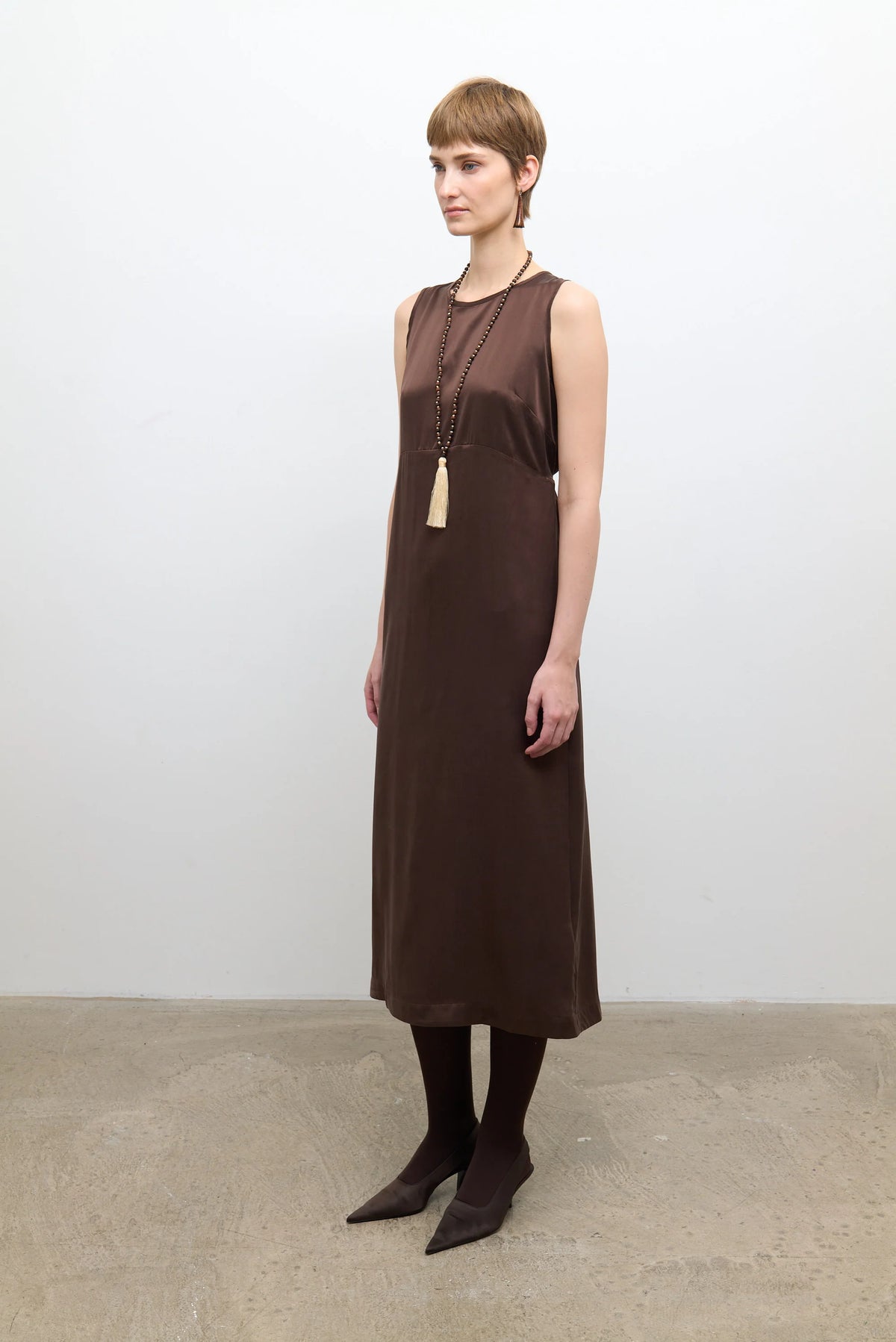 SANDWASHED SATIN ERIKA DRESS