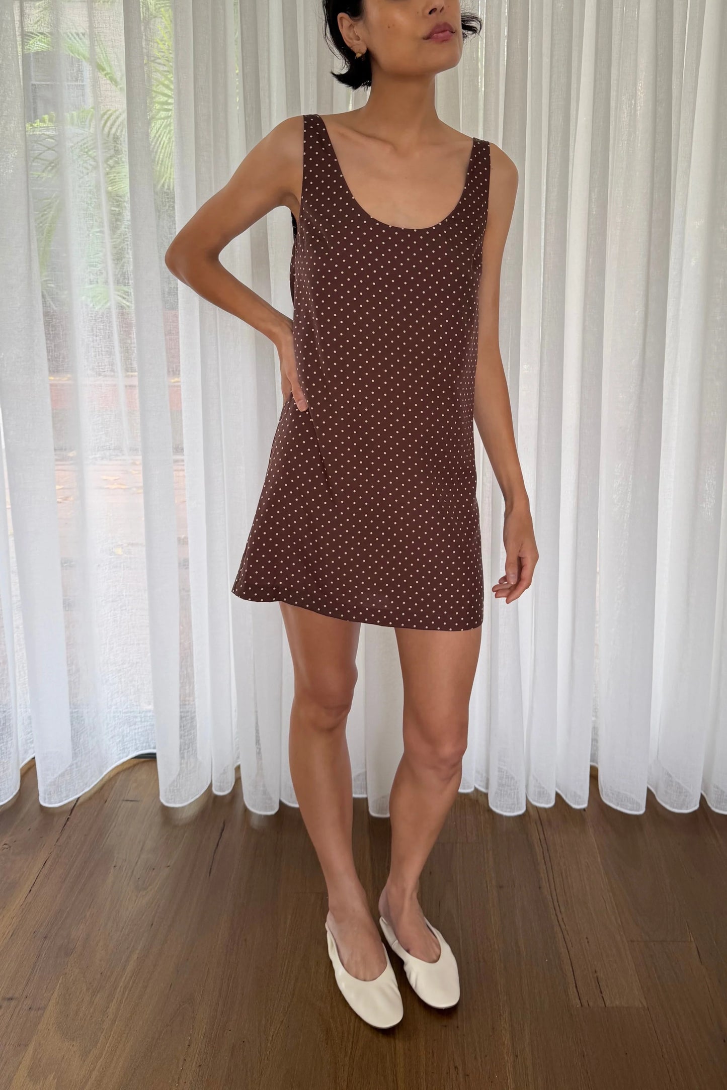 Evie Polka Dot Minidress - Chocolate Vanilla