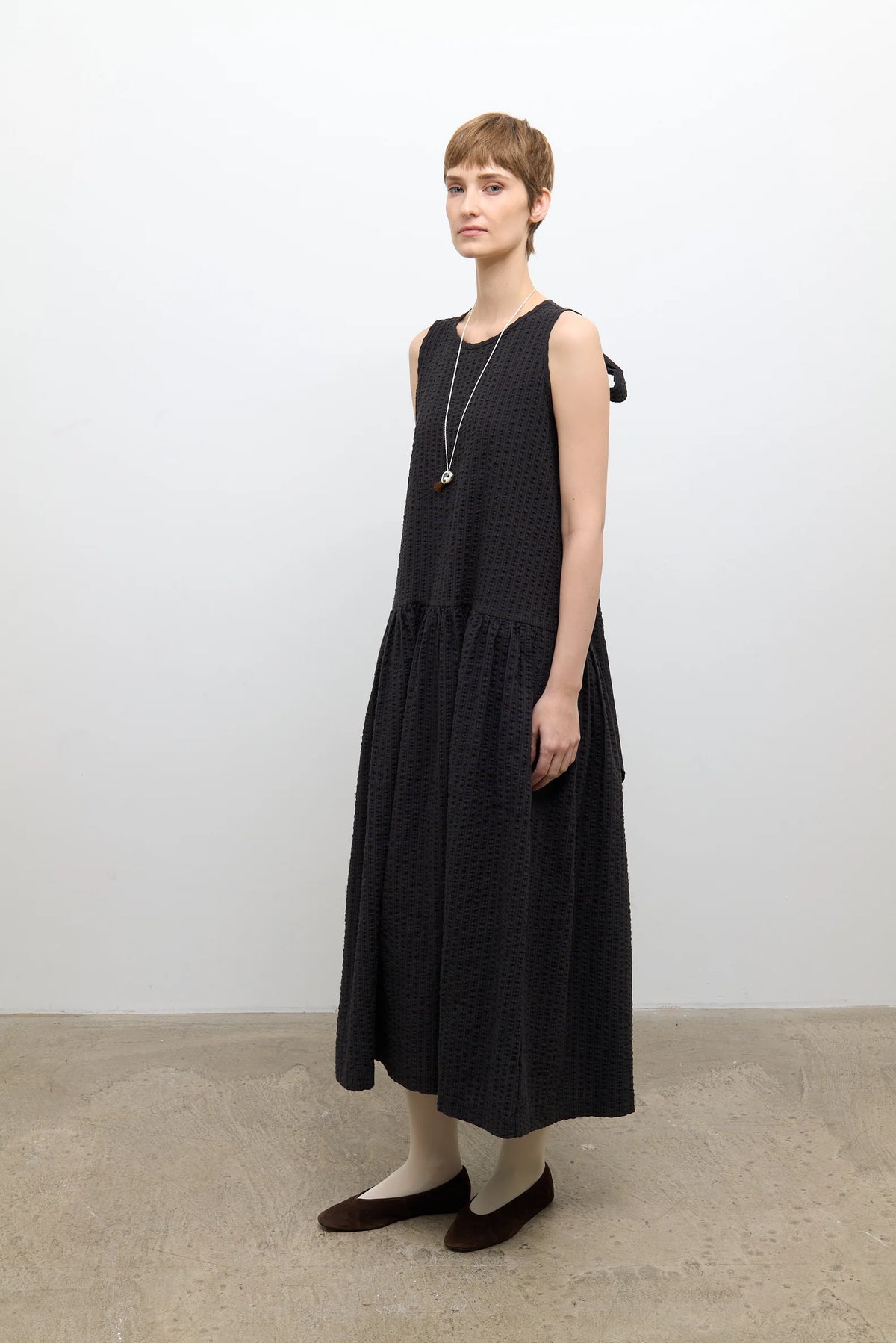 JAPANESE COTTON DOBBY SEERSUCKER ISABELLA DRESS