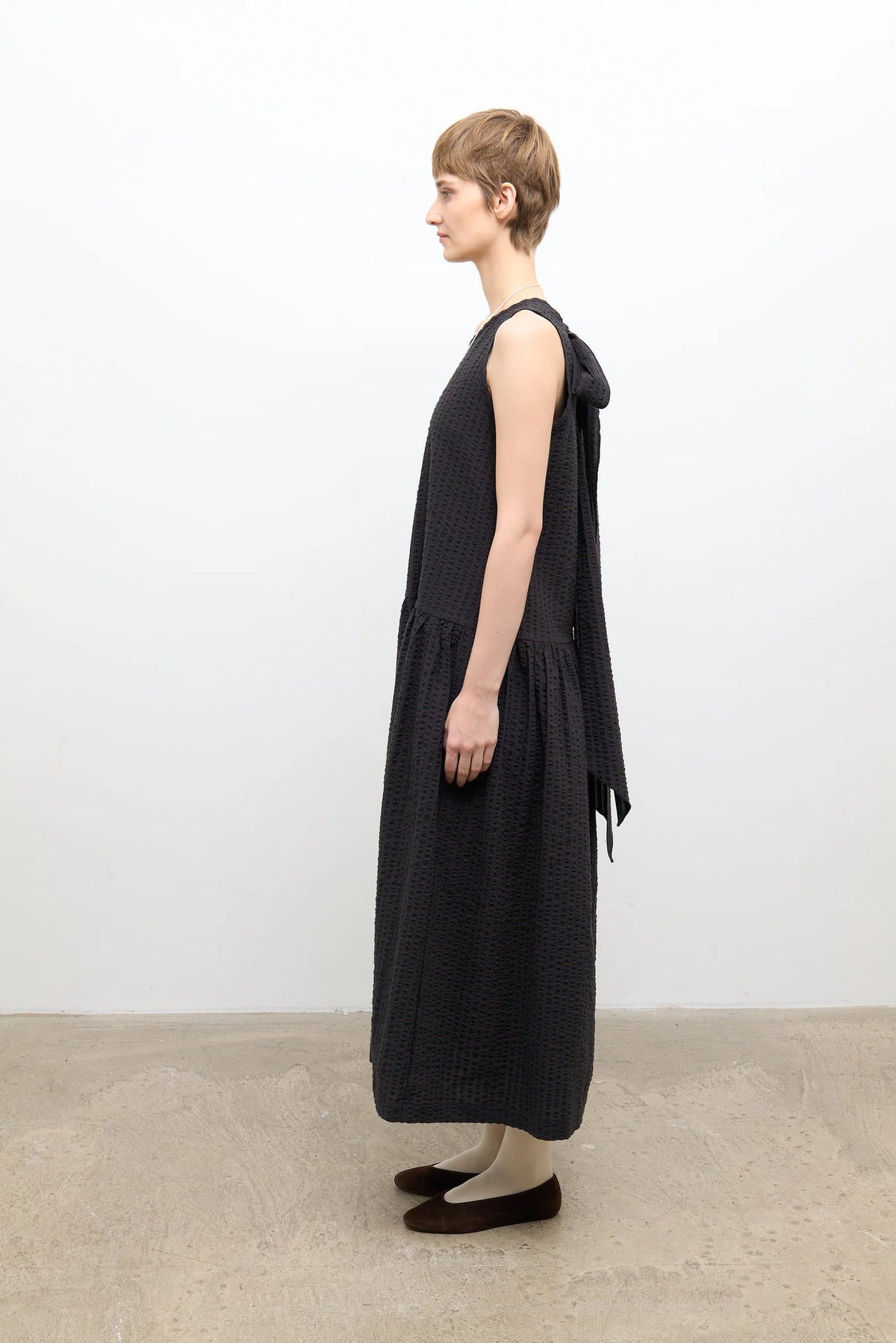 JAPANESE COTTON DOBBY SEERSUCKER ISABELLA DRESS