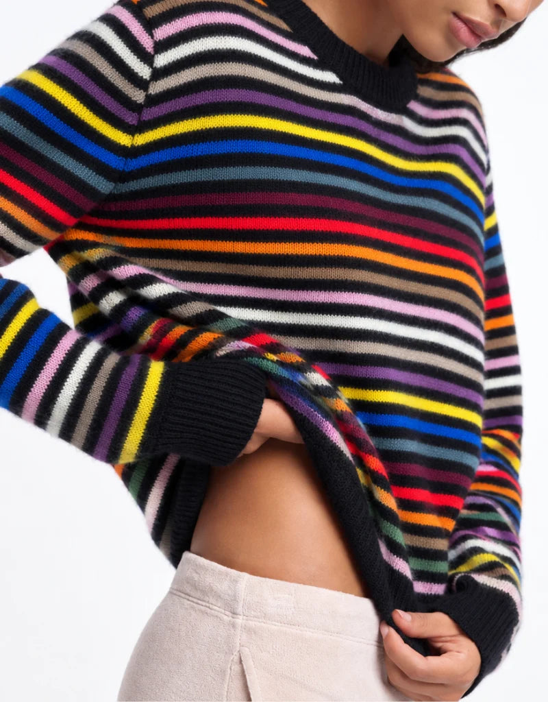 Kismet Jumper in Black Multi Stripe