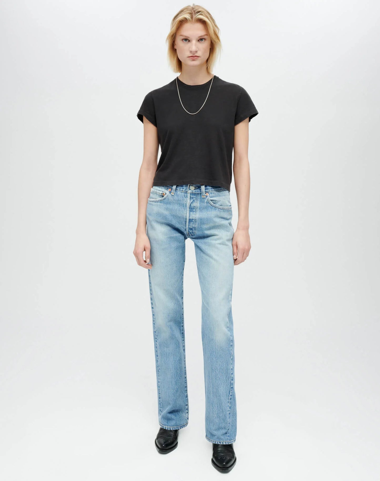 1950's Boxy Tee - Washed Black