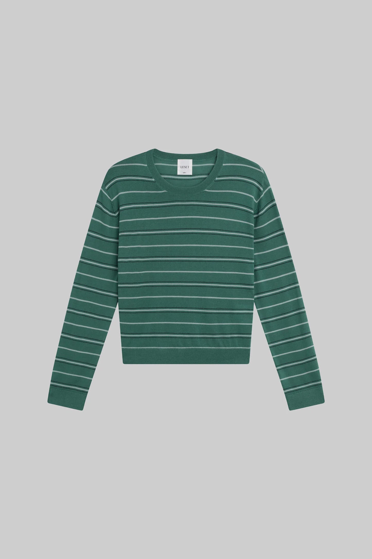 James Stripe Classic Crew- Basil Stripe