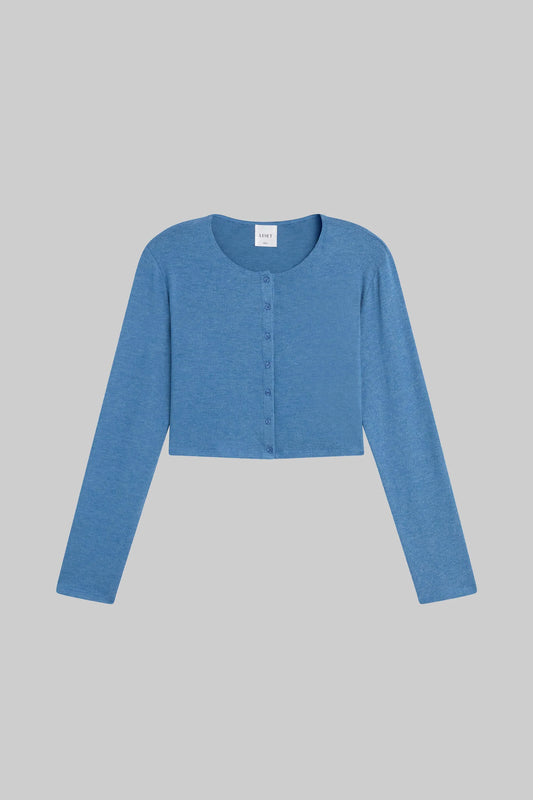 Lauren Crop Cardigan II - Bleuet Melange