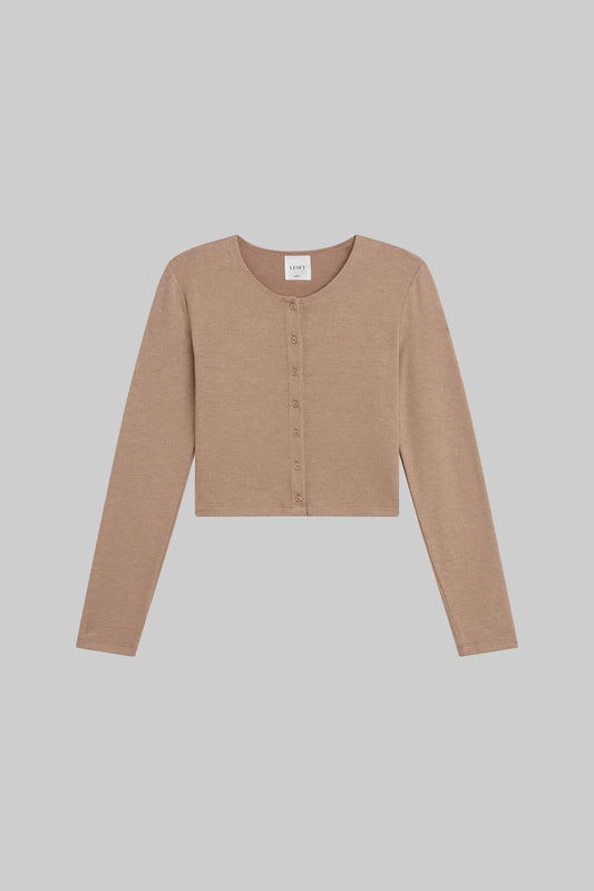 Lauren Crop Cardigan- Sable