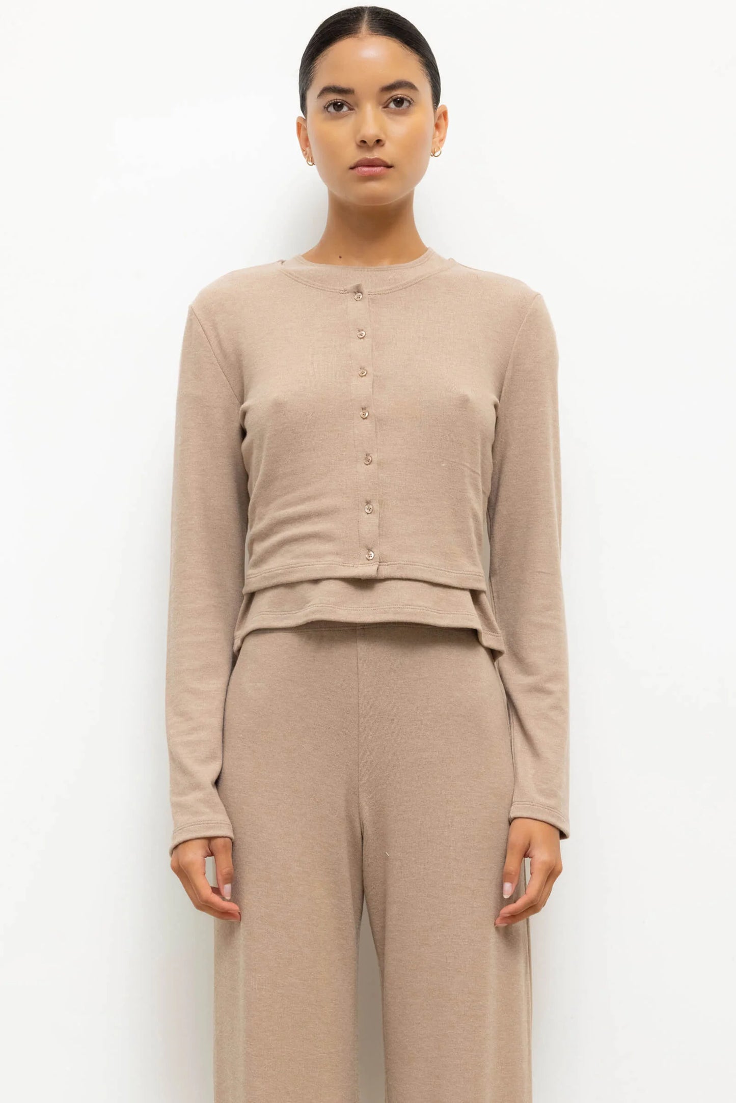 Lauren Crop Cardigan- Sable