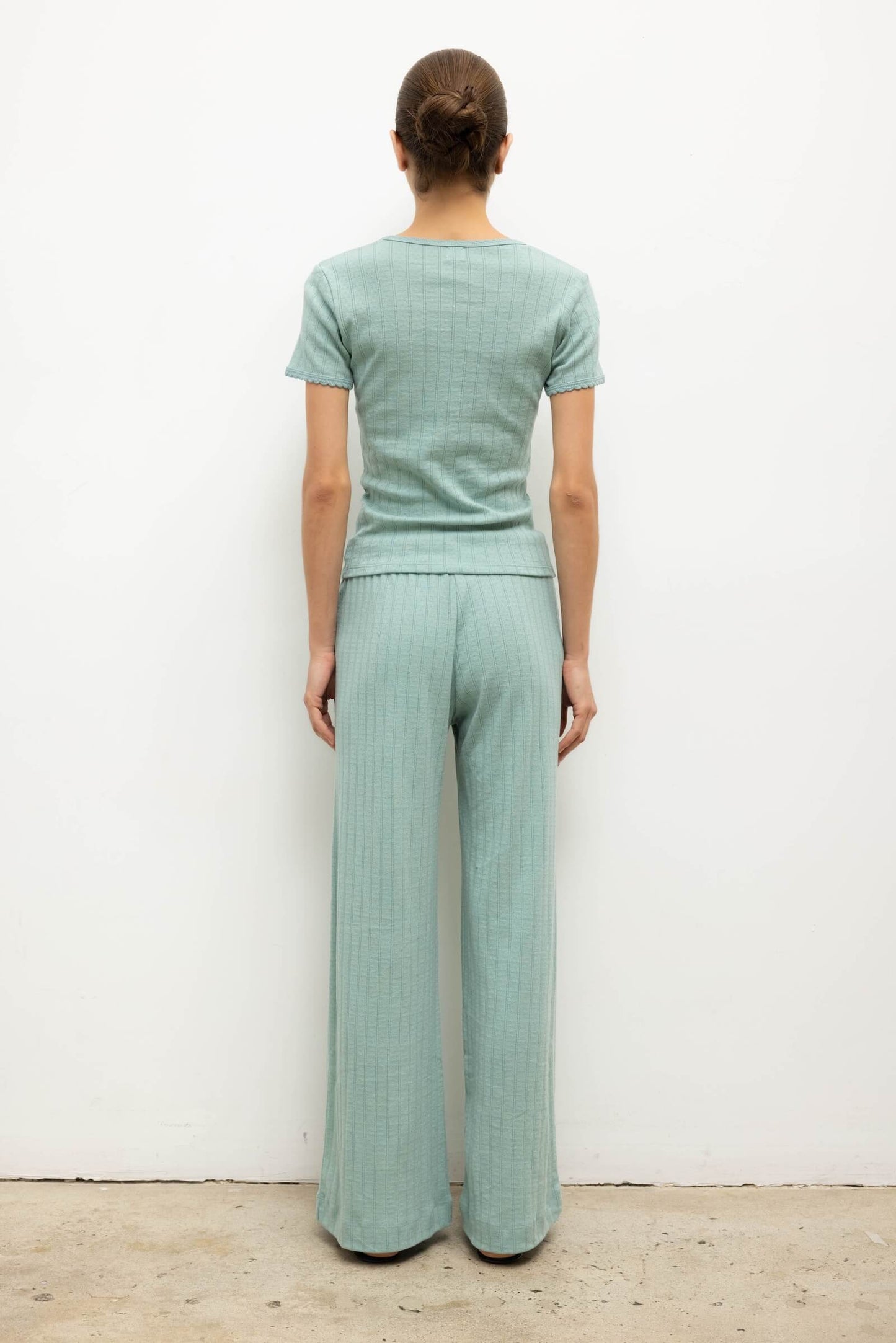 Pointelle Boxer Pant- Eucalyptus