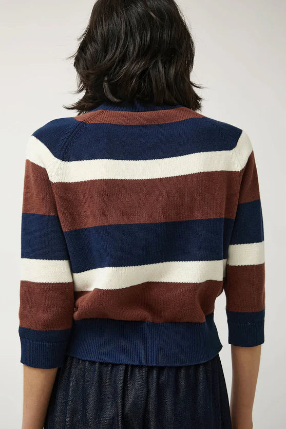 Colette Cardi in Navy and Brown Stripe