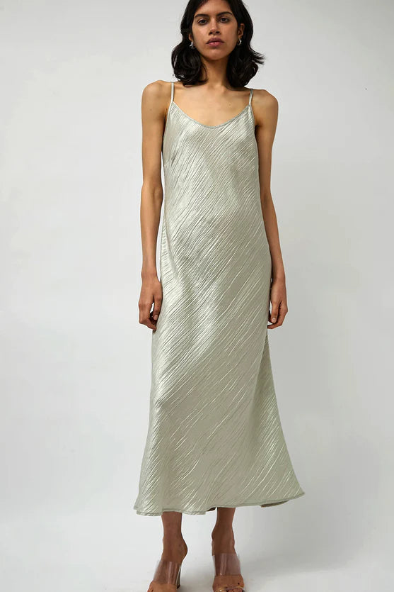 Elle Slip Dress-SIlver