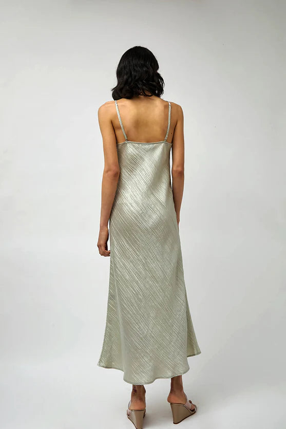 Elle Slip Dress-SIlver