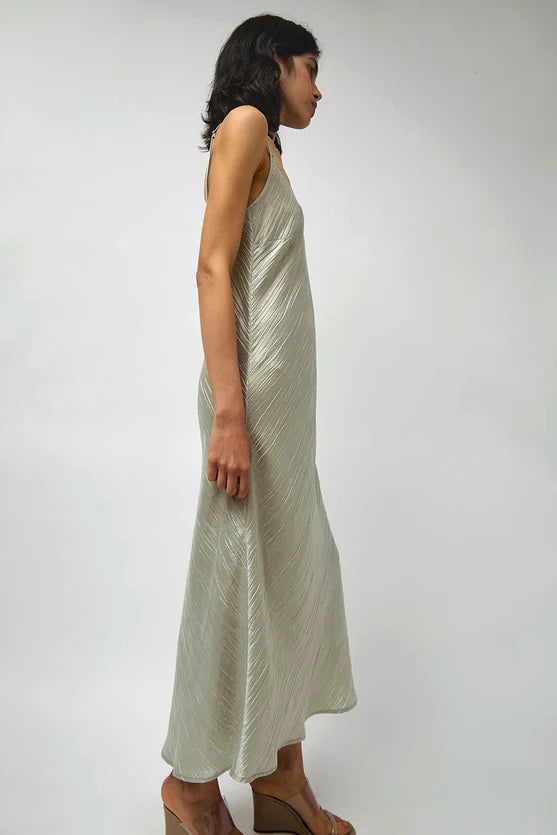 Elle Slip Dress-SIlver
