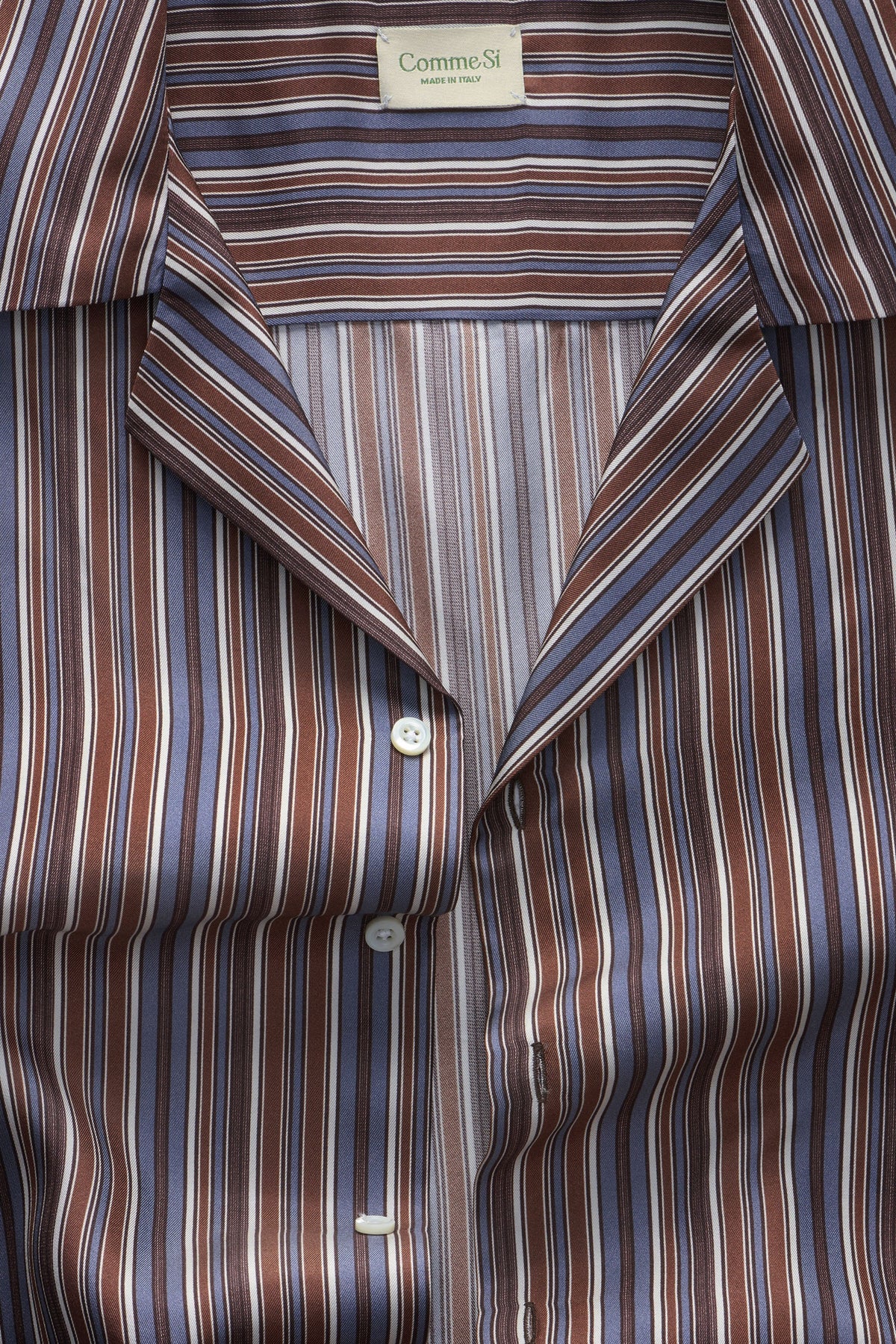 The Notched Collar Short Sleeve Shirt, Silk Twill