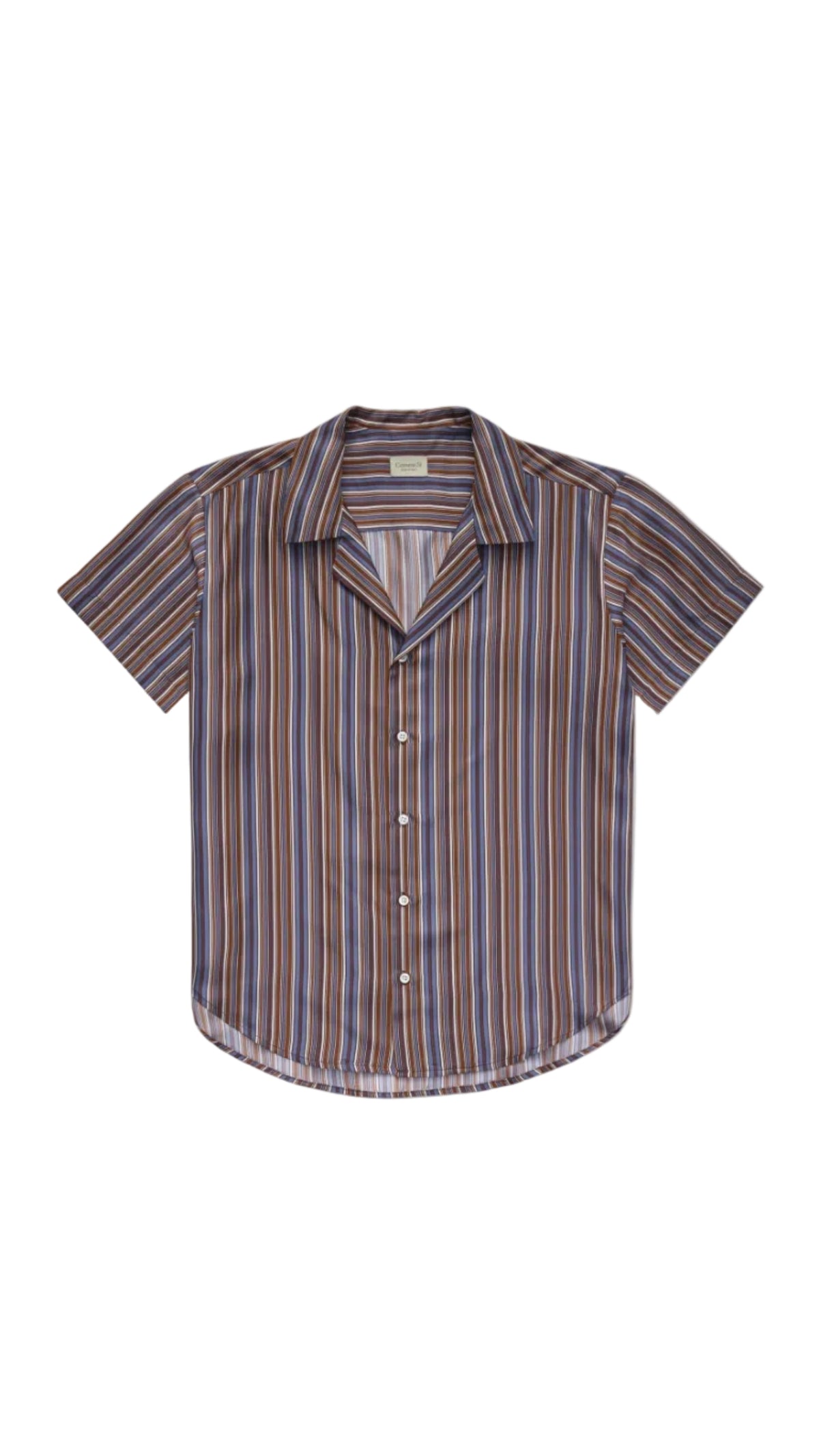 The Notched Collar Short Sleeve Shirt, Silk Twill