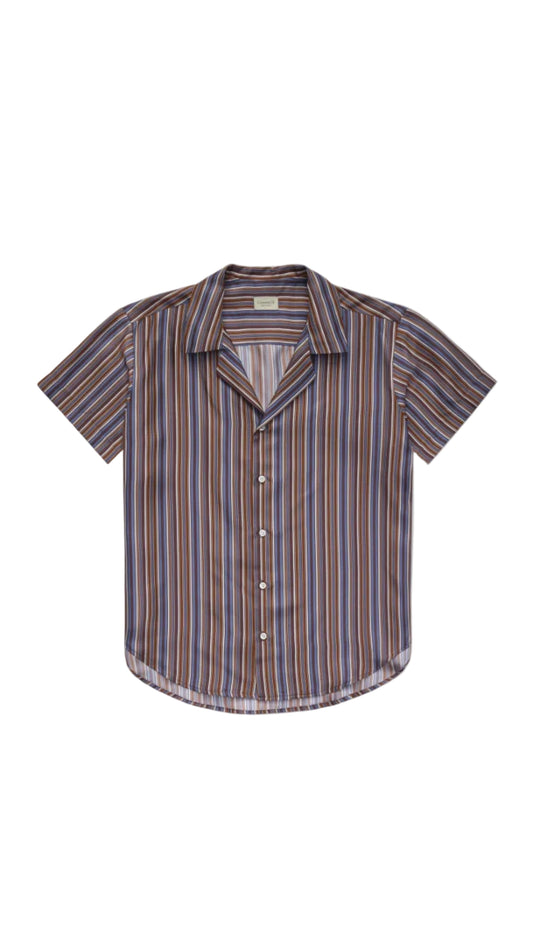 The Notched Collar Short Sleeve Shirt, Silk Twill