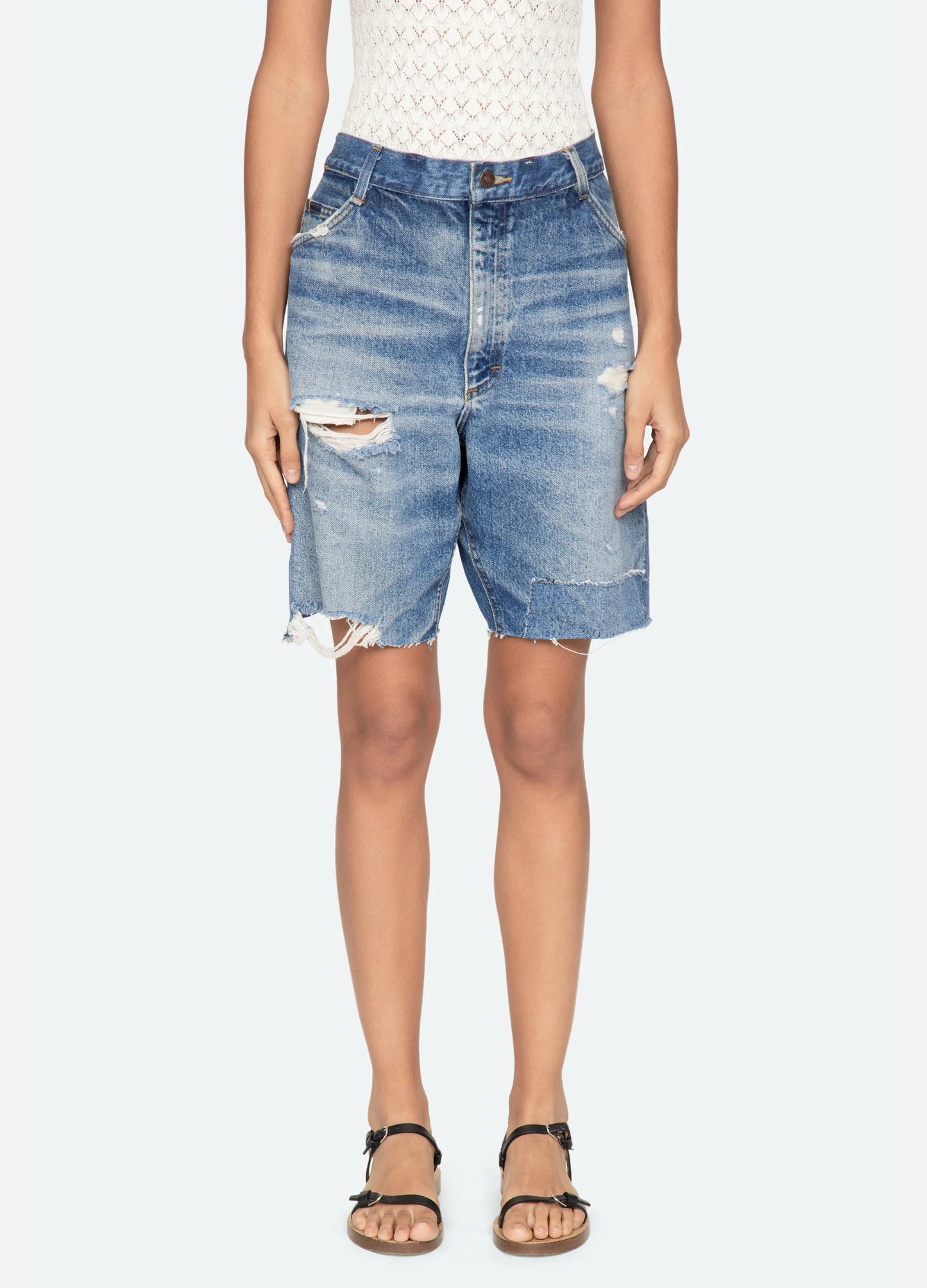 Milene Denim Knee Shorts