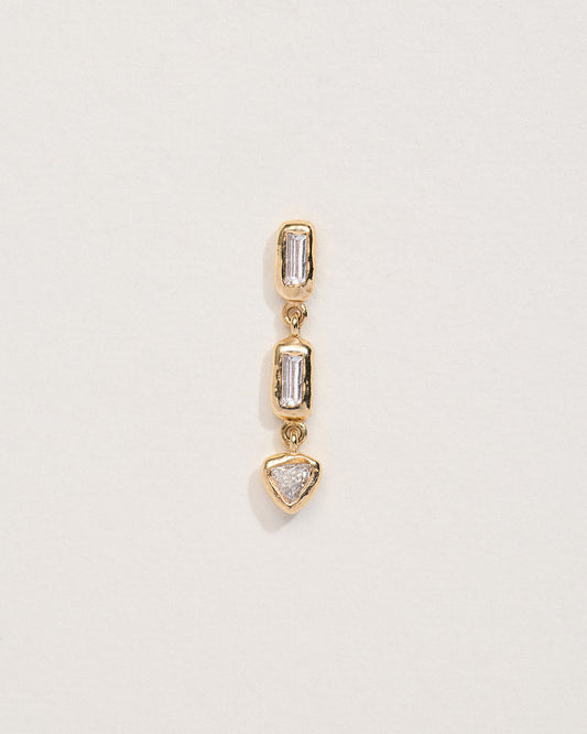 Baguette Triangle Single Stud Earring
