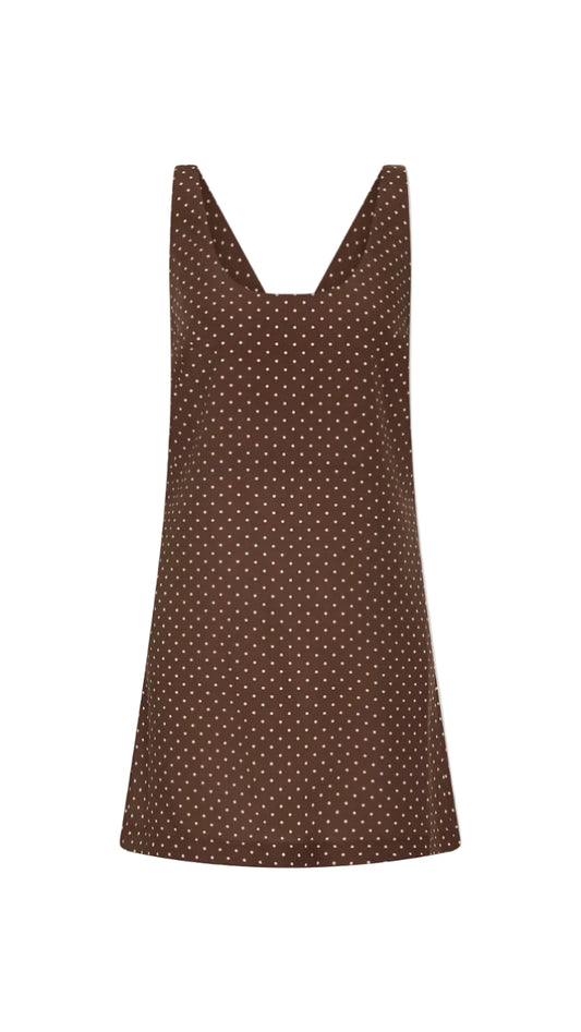 Evie Polka Dot Minidress - Chocolate Vanilla