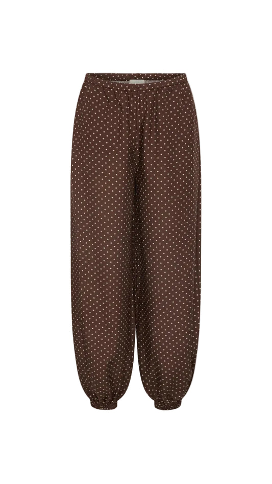 Evie Polka Dot Balloon Pants- Chocolate Vanilla