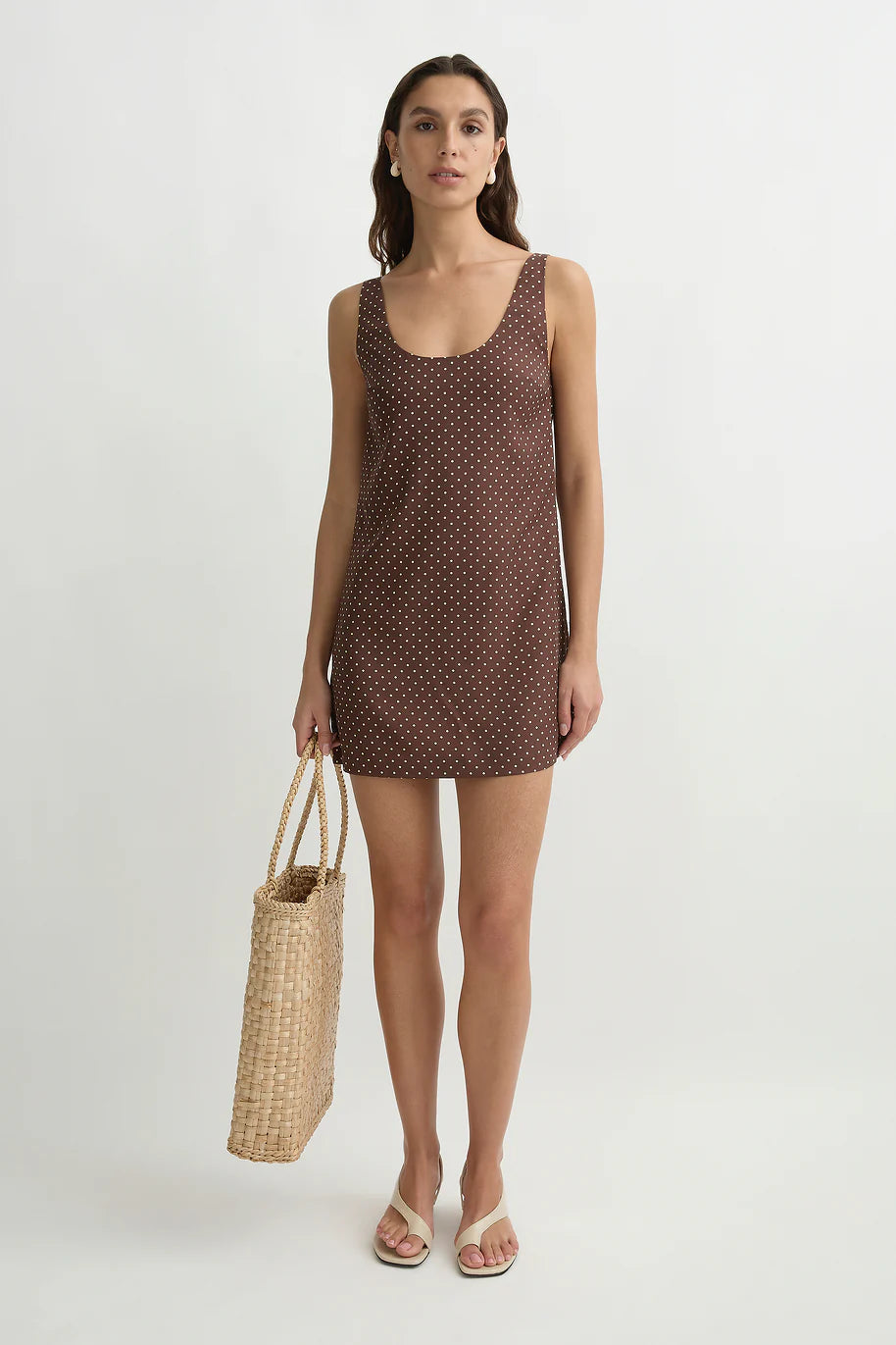 Evie Polka Dot Minidress - Chocolate Vanilla