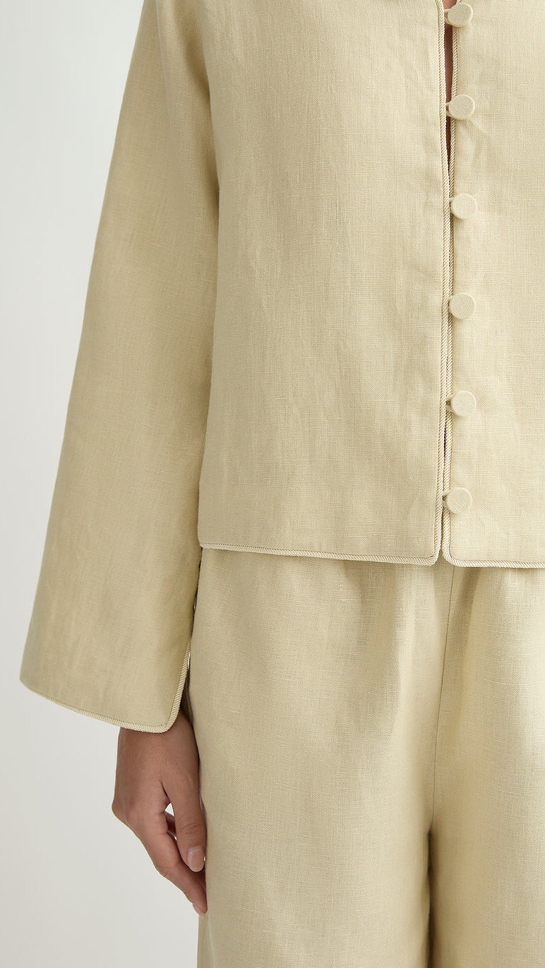 Lucia Long Sleeve Blouse - Biscotti