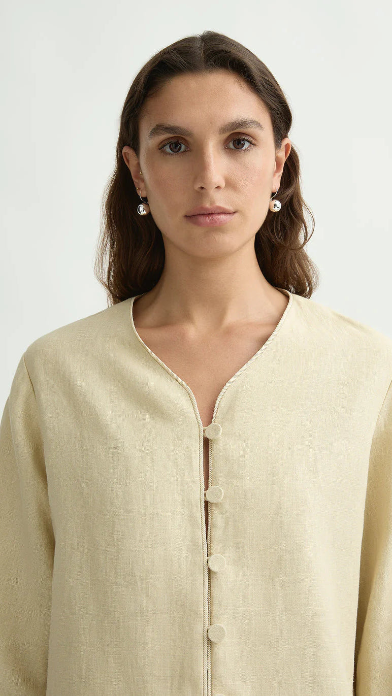 Lucia Long Sleeve Blouse - Biscotti