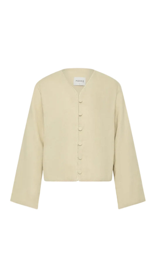 Lucia Long Sleeve Blouse - Biscotti