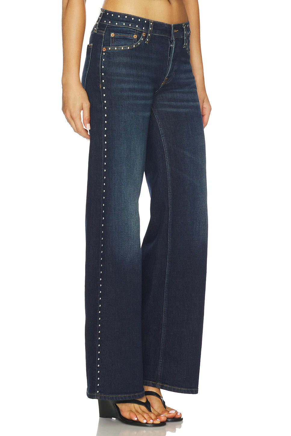 Studded Mid Rise Wide Leg - Barely Worn Stud