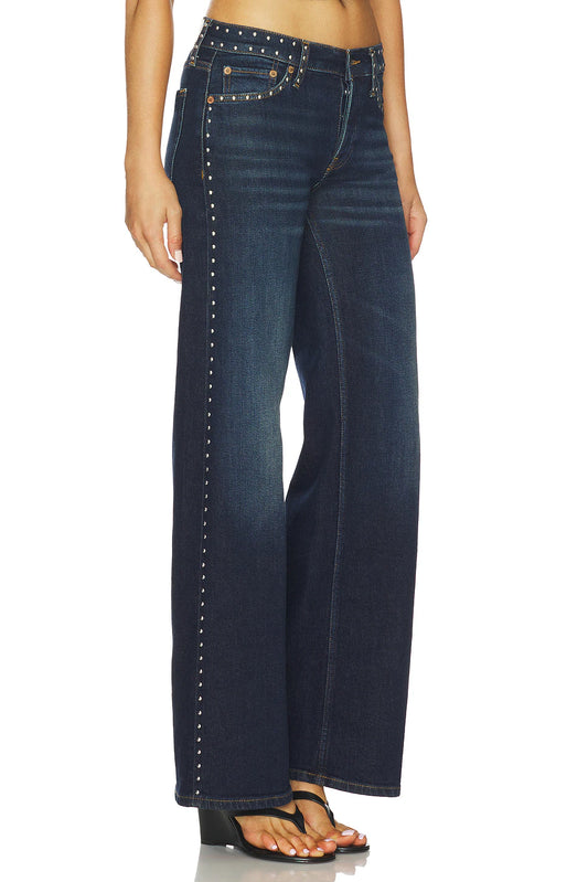 Studded Mid Rise Wide Leg - Barely Worn Stud