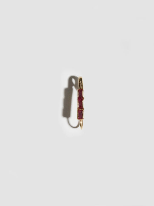 Mini Baguette Safety Pin Ruby (Red)