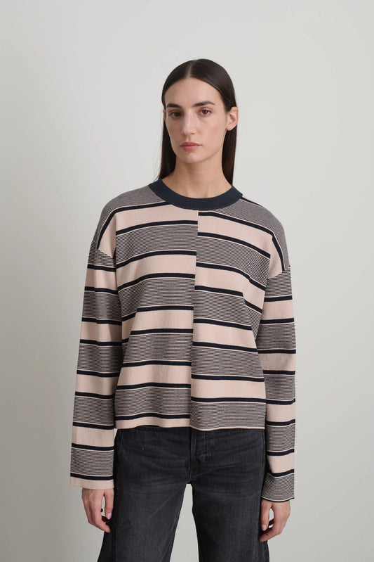 Rugby Crewneck Pink/Navy