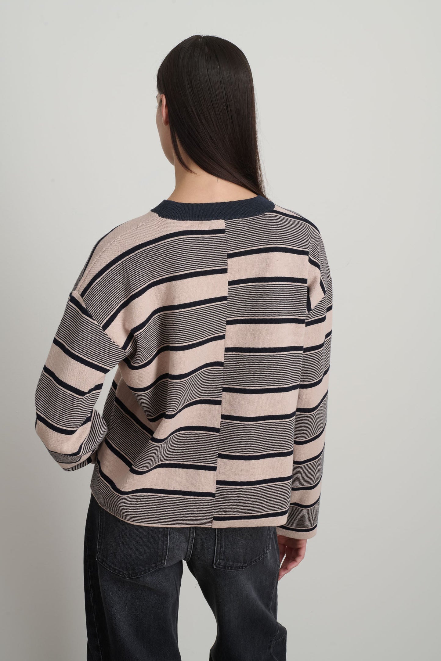 Rugby Crewneck Pink/Navy