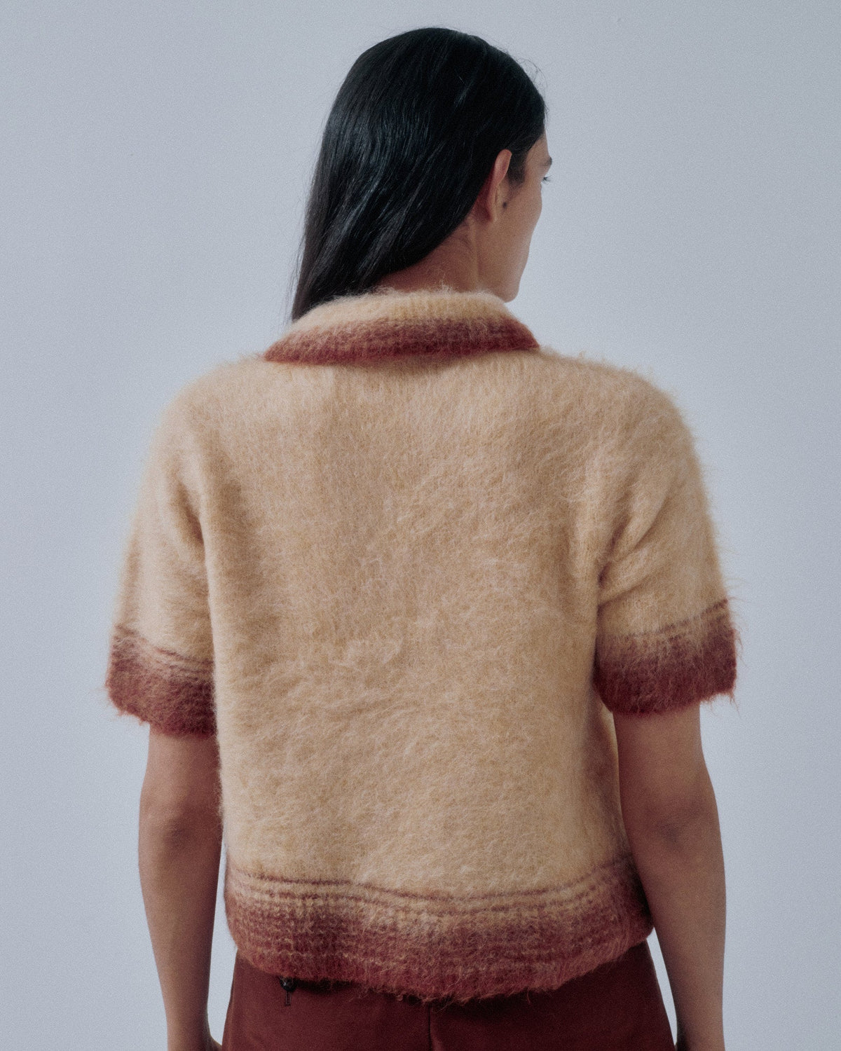 Compact Knit Polo in Caramel Pudding